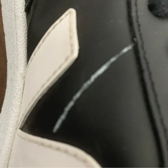 VEJA size 9 V-10 Black Leather White SolesFLAW**